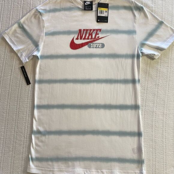 NIKE WOMENS Essential Tie-Dye Striped LOGO T-Shirt Dress - Picture 2 of 6